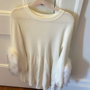 Very cute winter dress with fur sleeve detail, girls size 7/8.